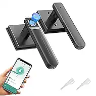 Fingerprint Door Lock & Biometric Door Knob with App – 3-in-1 Keyless Entry Smart Door Lock with Auto-Lock & Interior Lockable, Secure Your Home, Office, Bedroom & Apartment Black