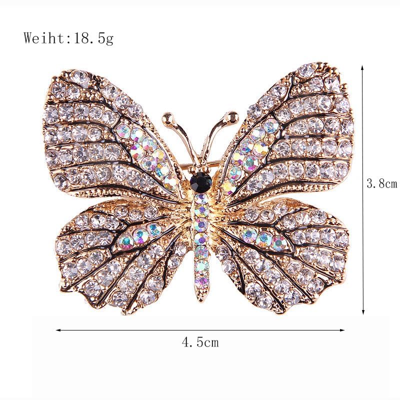 Image of 4Pcs Set Empress Monarch Winged Butterfly Crystal Rhinestones Brooch Pin