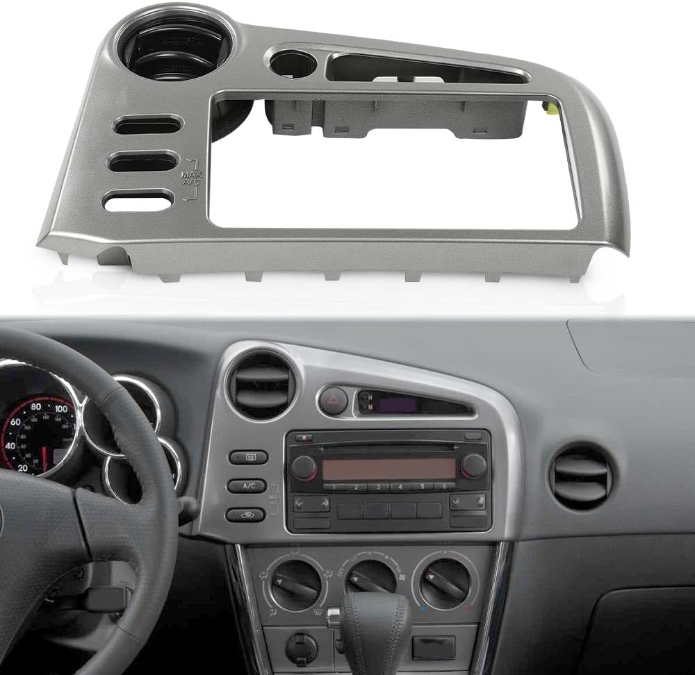 ANDPLAY Dash Center Radio Bezel Vent Compatible with Toyota Matrix or Vibe 2003 2004 2005 2006 2007 2008 W/Same Button Configuration Silver