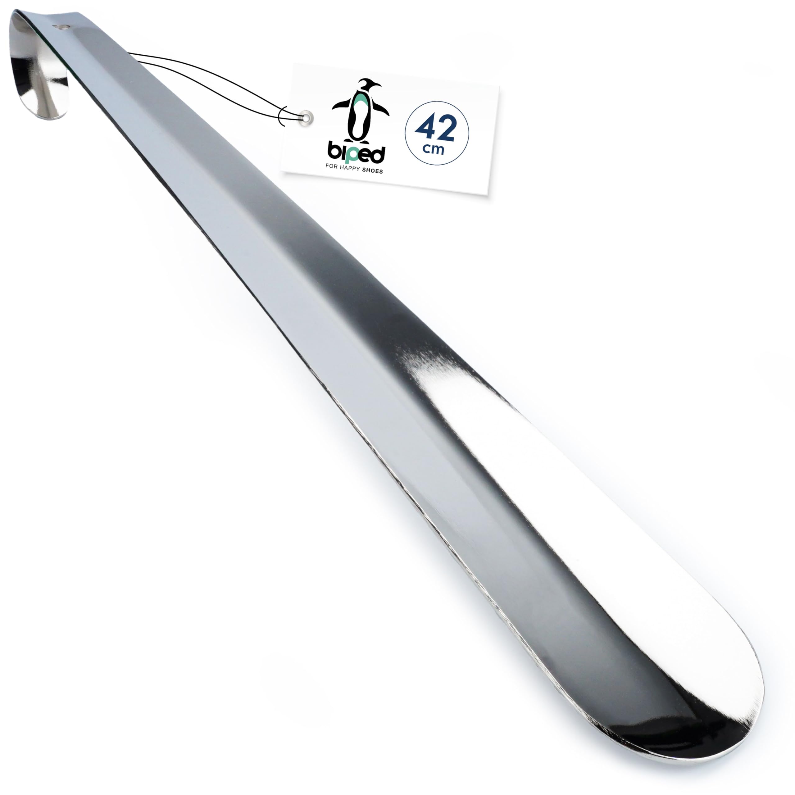 biped łyżka do butów metal długa 42 cm – stal nierdzewna z haczykiem do zawieszenia – solidna i elegancka metalowa łyżka do butów wysokiej jakości z2795