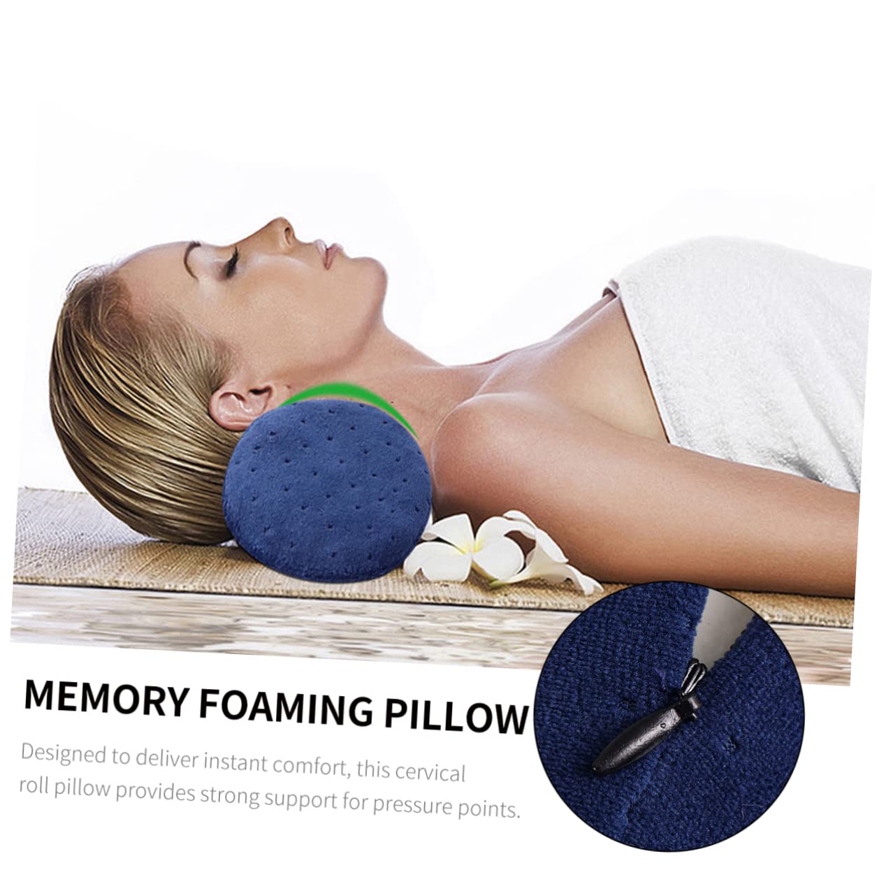 Veemoon Almohada Cervical Cilíndrica Almohadas De Cuerpo Almohada De Viaje- Memoria Cojín De Viaje para El Cuello Esponjas Almohadilla para El Cuello Viajar Espuma De Memoria Cilíndrico
