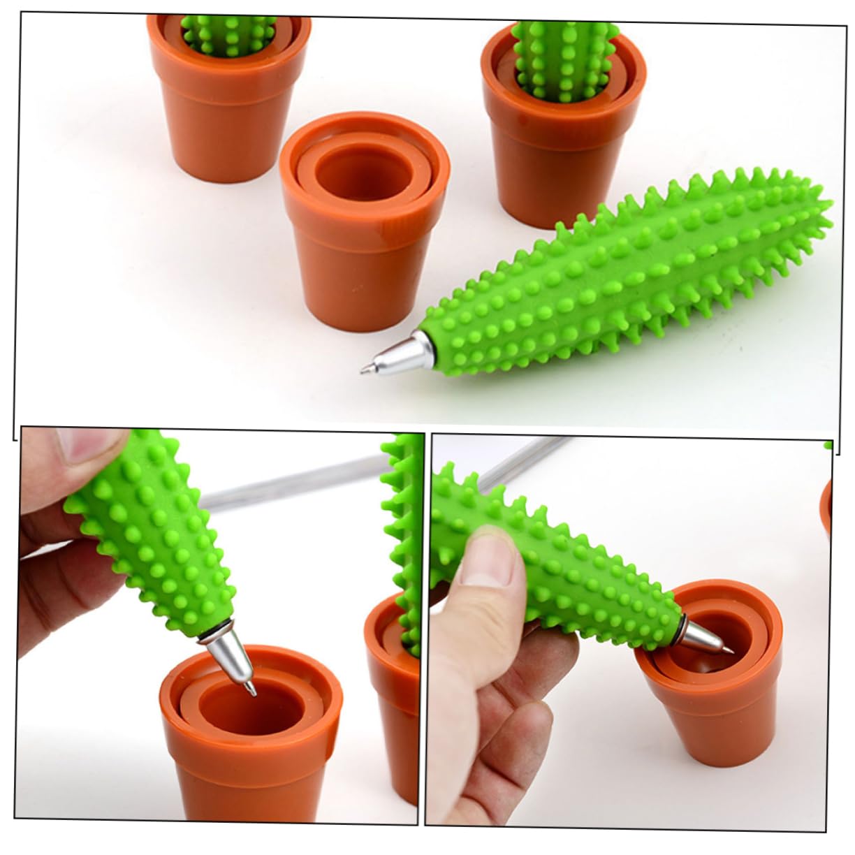 Operitacx Penne a Sfera Cactus Bonsai 5 Pezzi in Plastico, Verde