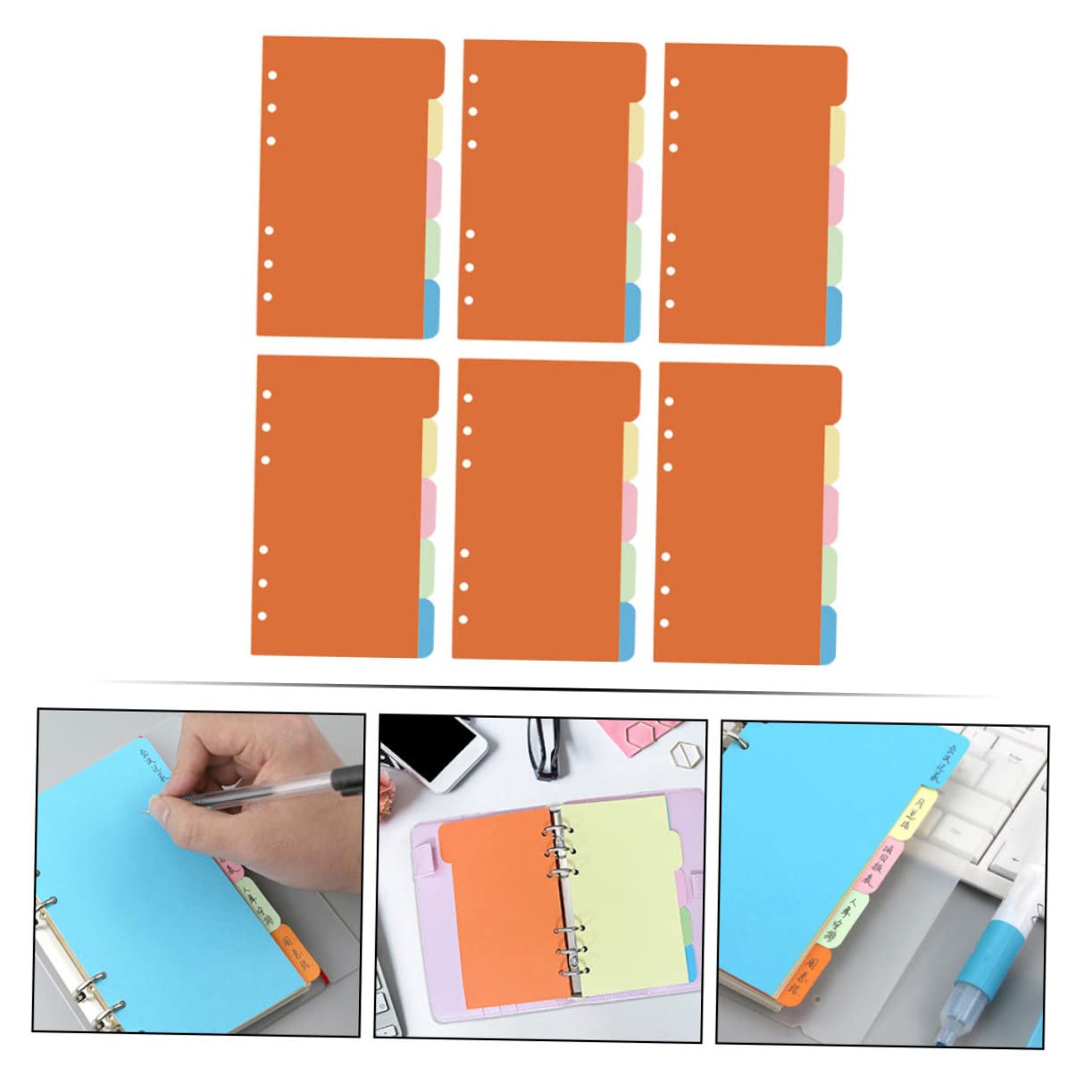 MAGICLULU 90pezzi Divisori Colorati Per Raccoglitori Facili Da Usare Per Quaderni e Planner Perfetti Per Scuola e Ufficio