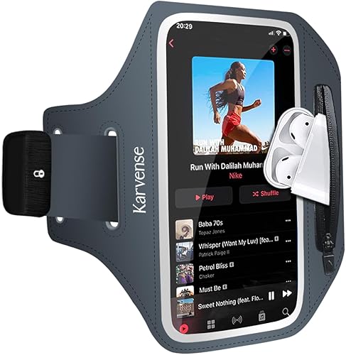 Miniatura 8 de Soporte de teléfono para correr, banda para correr para iPhone y Samsung Galaxy, soporte para brazalete de teléfono celular para caminar, gimnasio,