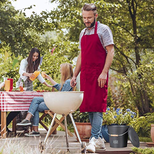 Foto von Relaxdays Ascheeimer mit Deckel, 12 Liter, Kohle & Asche, runde Aschetonne mit Tragegriff, Kamin, Ofen & Grill, grau