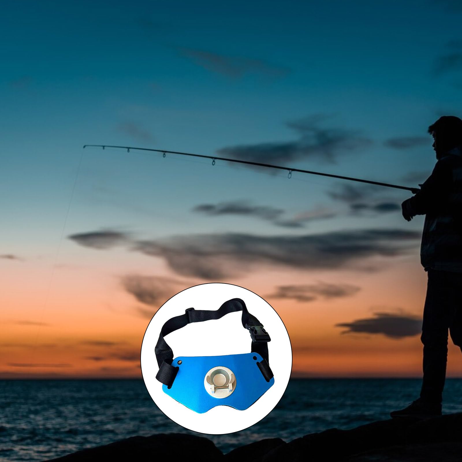Cintura in vita regolabile da combattimento per pesca con canna da pesca imbottita per pesca in acqua salata/d'acqua dolce