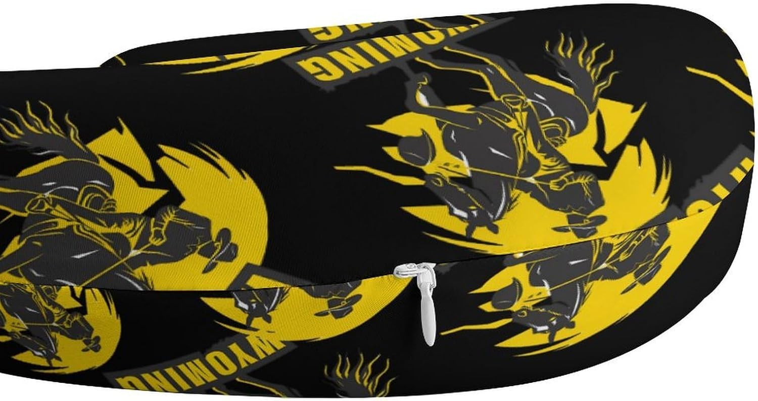 Wyoming Flag Travel Pillow U Shape Neck Pillow Washable Pillowcase for Sleeping Chair