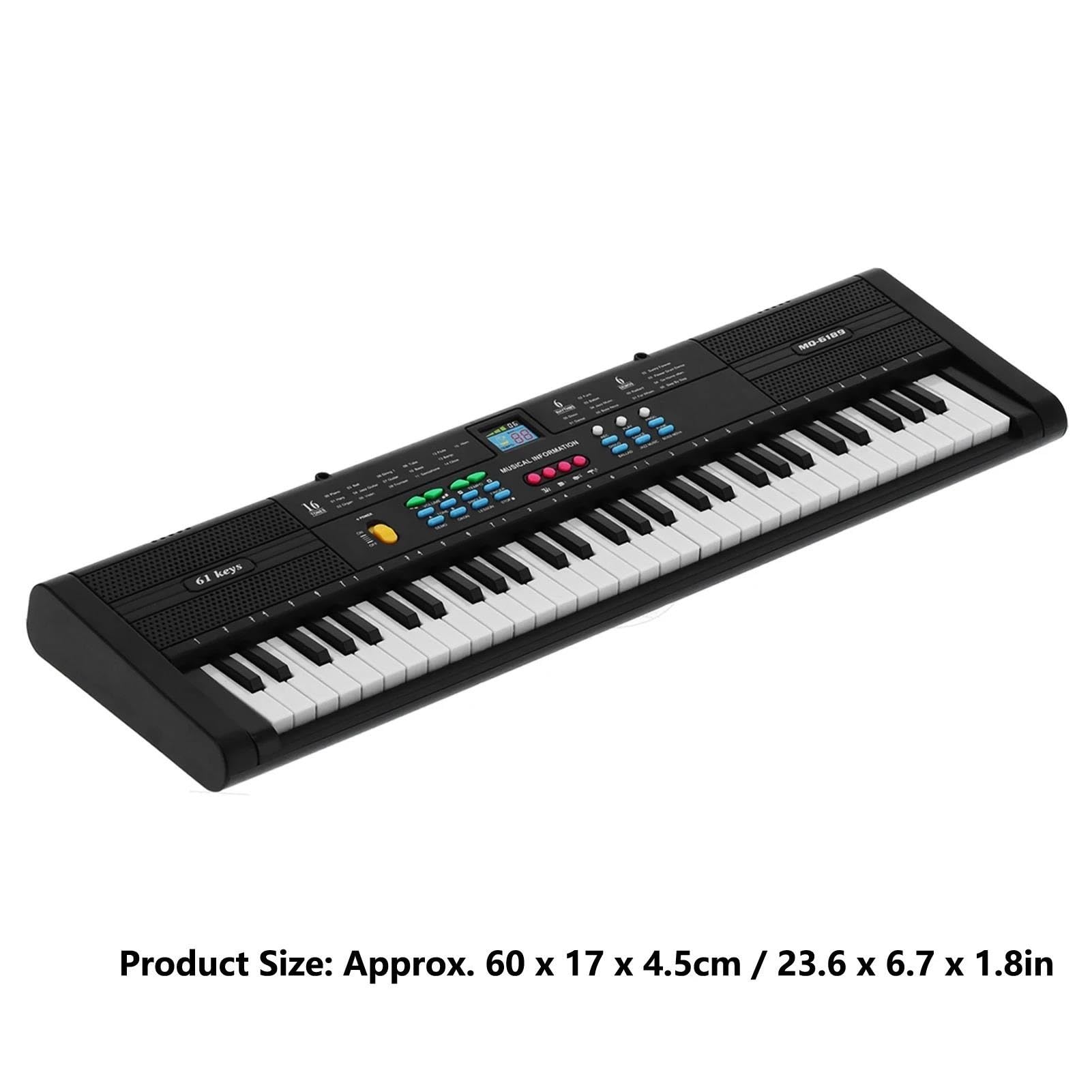 Pianino Elektroniczne 61 Klawiszowe Pianino Elektroniczne Wielofunkcyjne Z Kablem USB I Mikrofonem Instrument Klawiszowy