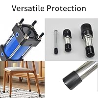 Vista 6 de 12 piezas de tapas de extremo de goma redondas negras 1-1/4 pulg (32 mm) ID, cubiertas flexibles de vinilo, grandes protectores de tornillo, puntas