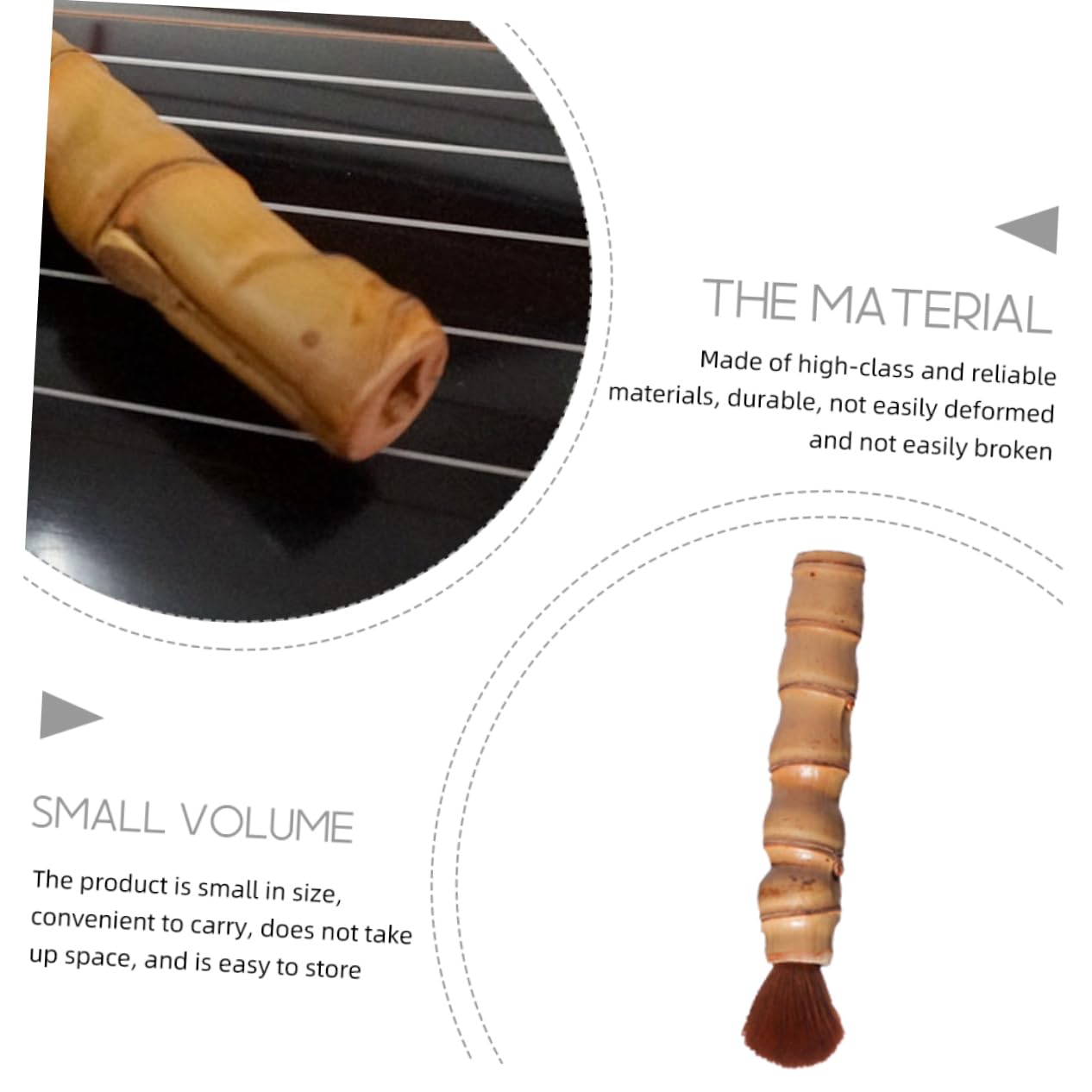 Kisangel Musical Instrument Brush Hard Bristle Cleaner for Dulcimer Dust Removal Random Style
