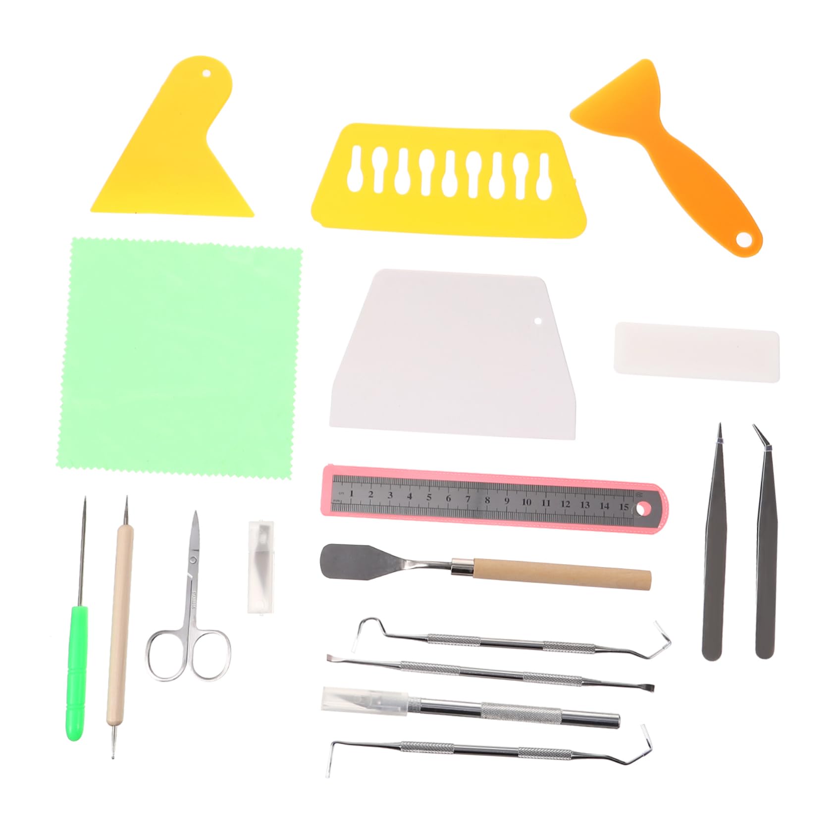 Toyvian 1 Set DIY Vinyl Weeding Tool Set Carving and Sculpting Kit for Fine Handicrafts Includes Crochet Hooks Scrapers Drill Pen Tweezers and More Durable Tools for Home Use