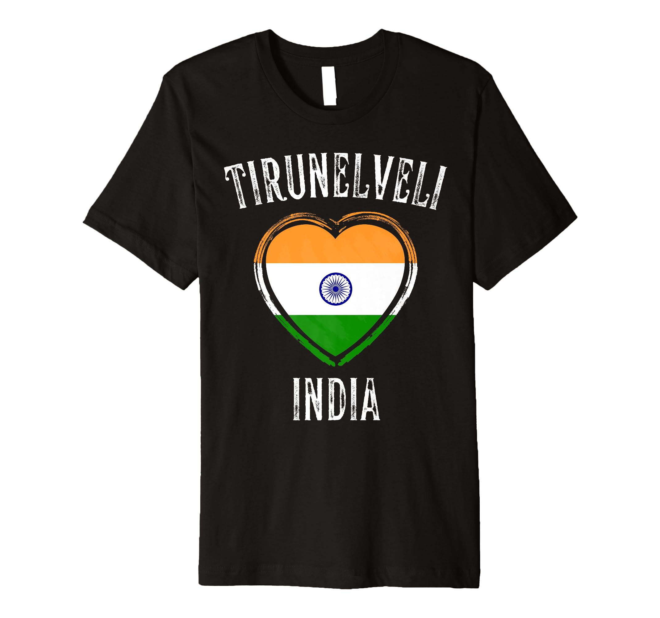 India Flag Heart Tirunelveli City Premium T-Shirt