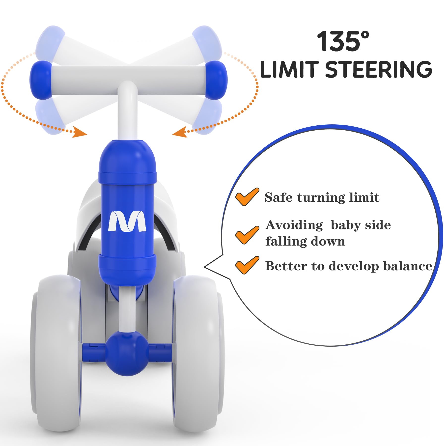 MHCYLION Bicicletta Senza Pedali per 1-2 Anni Baby Walkers regalo per ragazzi e ragazze Giocattoli Regali per Bambini Bicicletta Equilibrio Bambino