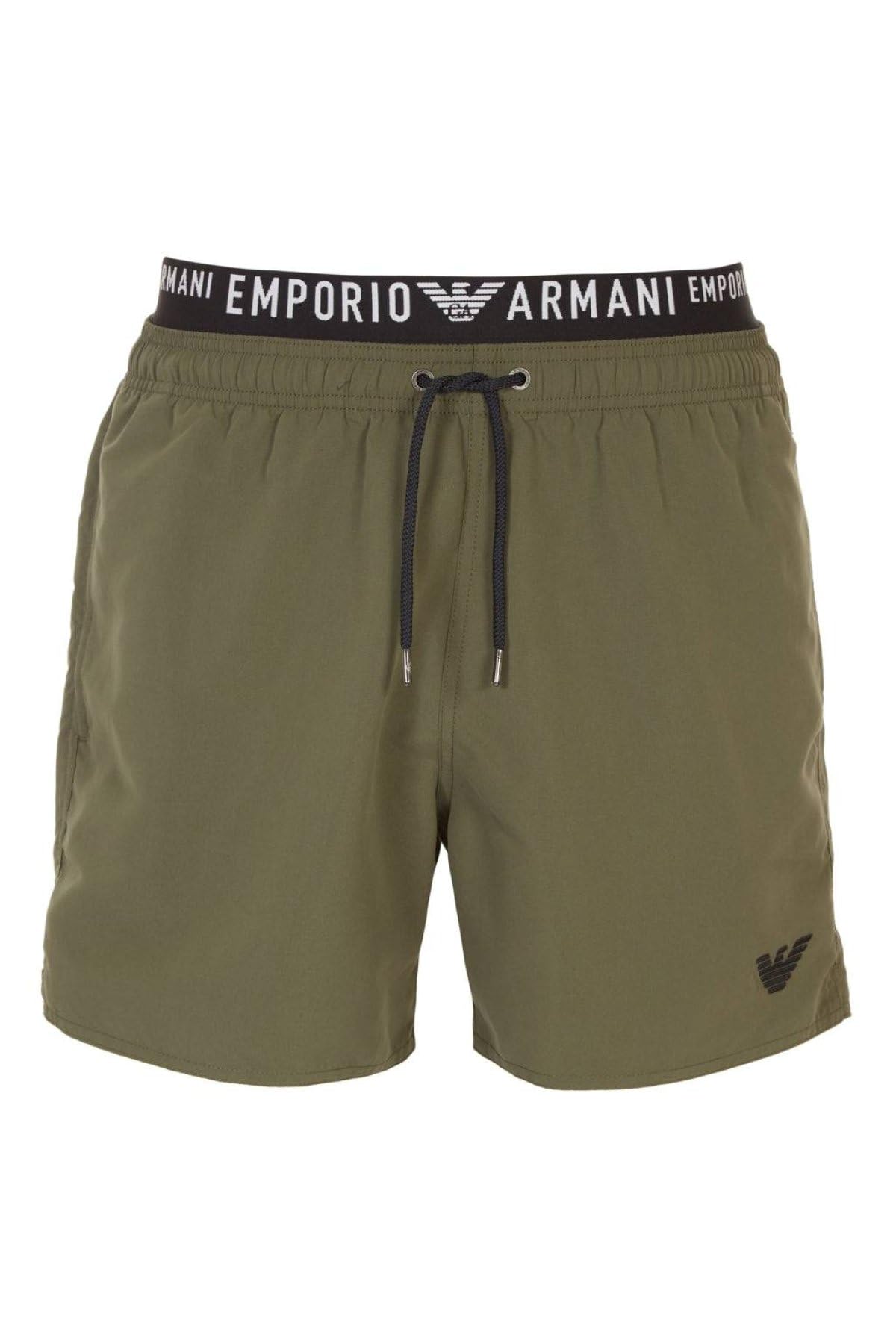 EMPORIO ARMANI Men's Logoband Swim Boxer, MILITARY GREEN, 46