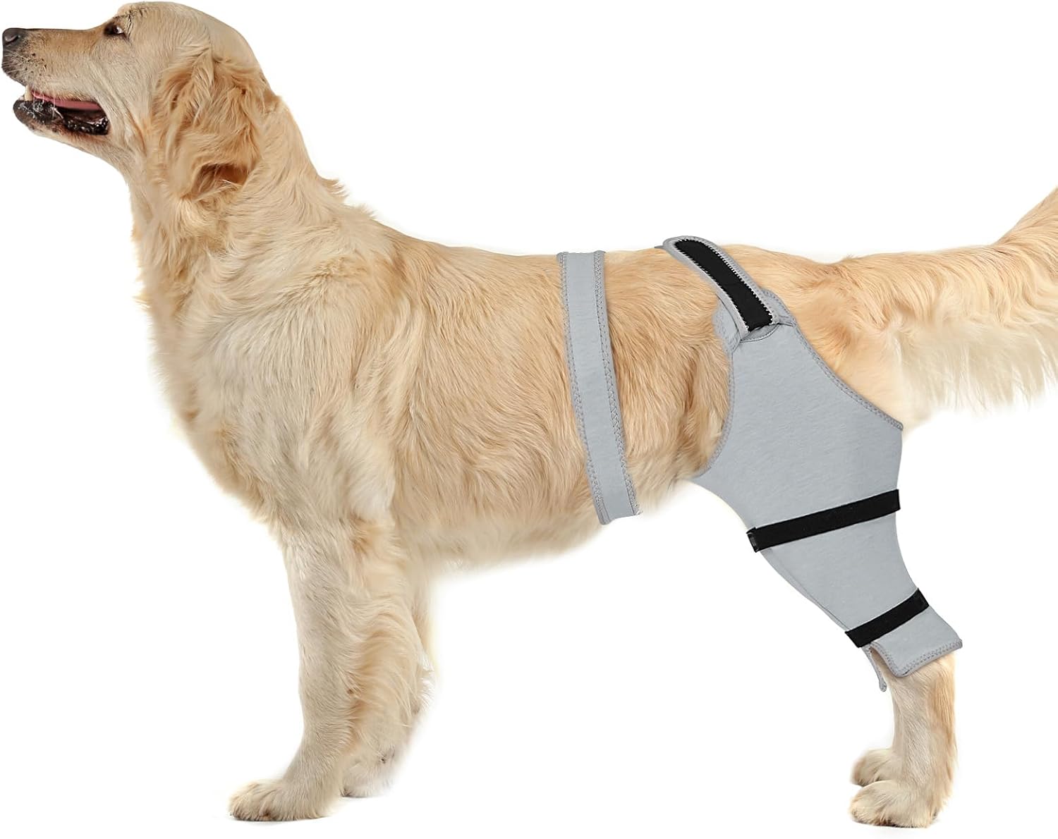 Dog Rear Leg Sleeve to Stop Licking, Surgical Sleeve for Recovery After TPLO, ACL, Wound Cover for Back Leg, Dog Cone Alternative for Surgery(Left, 2XL) Grey-3 Left,2XL