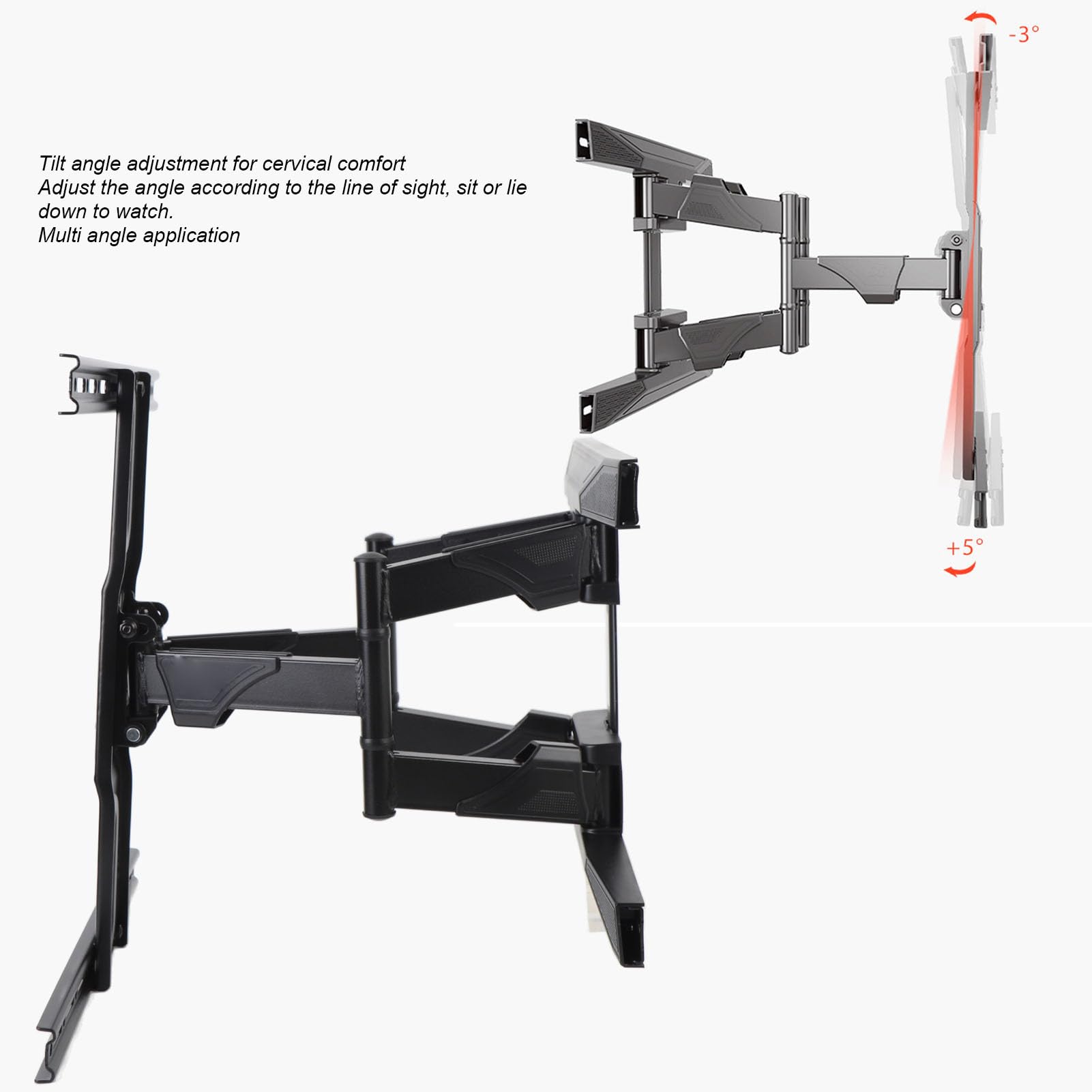 Soporte de Pared para TV de Movimiento Completo para Televisores de 40 a 80 Pulgadas de hasta 100 Libras, Soporte de Montaje en Pared, Soporte de TV Giratorio e Inclinable, para