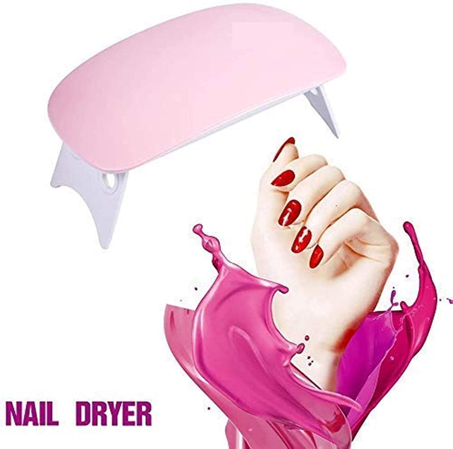 JM SELLER Mini UV LED Travel Pocket Size Nail Dryer For Gel Polish Lamp Portable Curing Base Gel Top Gel Color Gel Dryer 6W Detection Light(Multi Color)