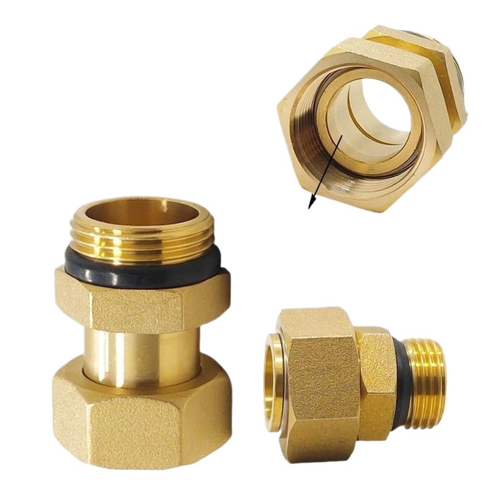 Conector de latón for tanque de agua, junta de silicona, tubería de cobre, junta de acoplamiento for tanque de peces, adaptador de manguera for tubería de riego de jardín, 1 unidad(1I2F X 1I2F 36mm)