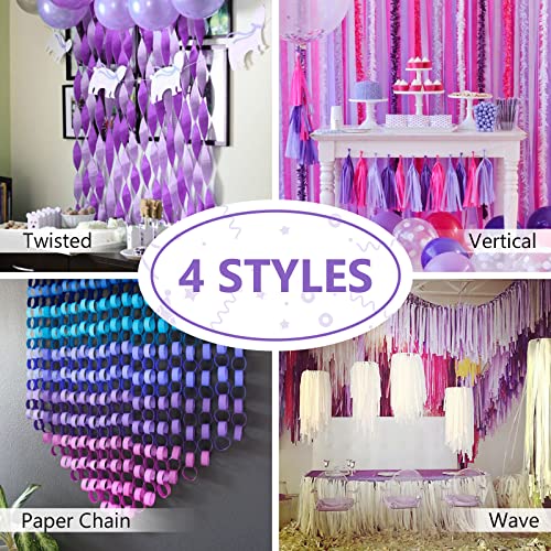 Image of PartyWoo Purple Balloons, 51 pcs Party Decorations Pack of Latex Balloons and Crepe Paper for Balloon Garland as Party Decorations, Birthday Decorations, Wedding Decorations, Baby Shower Decorations