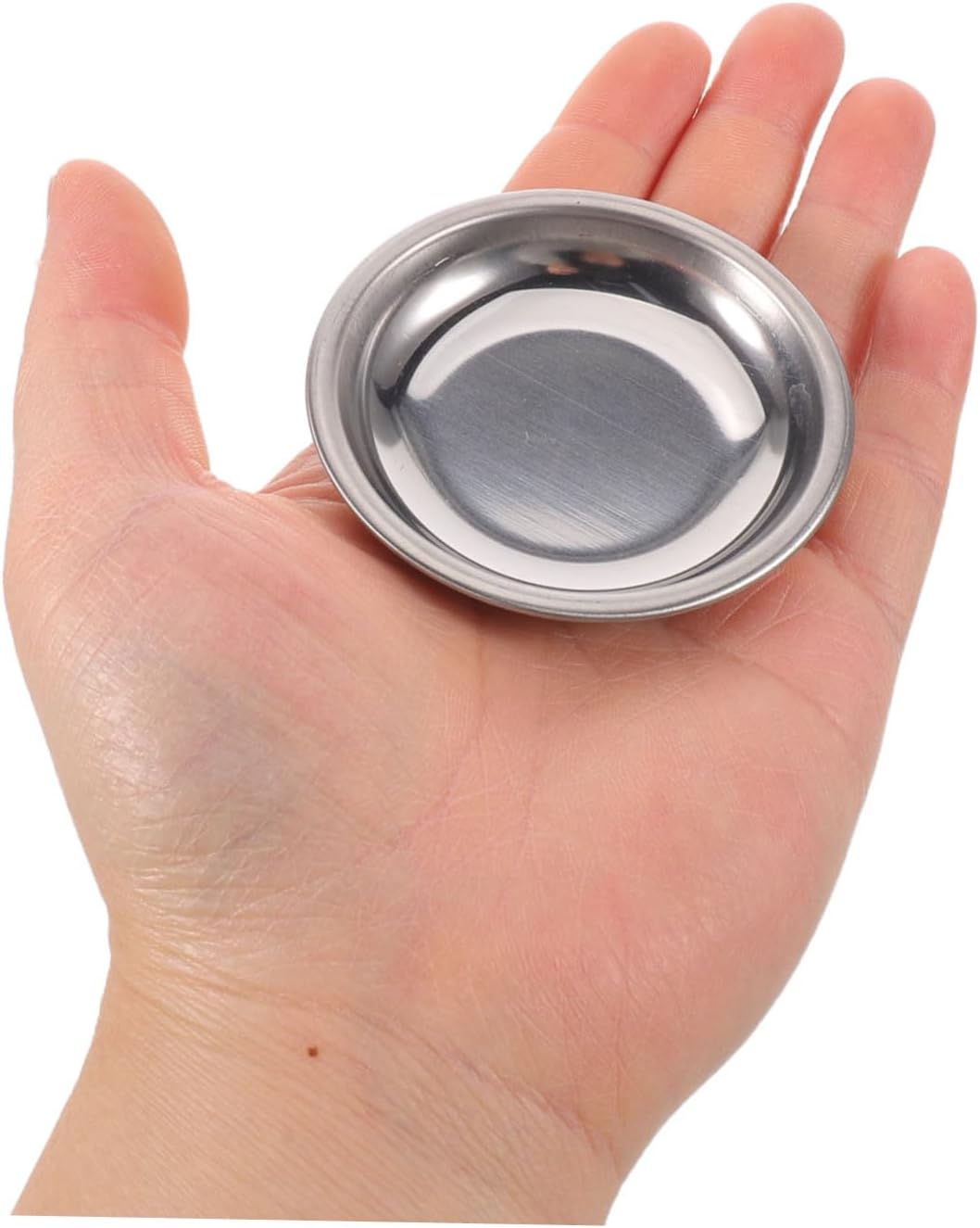 Unomor 20pcs Stainless Steel Paint Palette Round Mixing Trays for Accurate Color Blending and Reusable Use, for Miniature Painting and Model Crafting