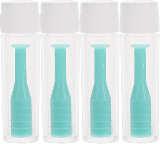 MILISTEN Soft Contact Lenses Remover & Inserter, 4pcs Suction Stick, Green, Silicone, 5x0.8x0.8cm, Travel & Daily Use