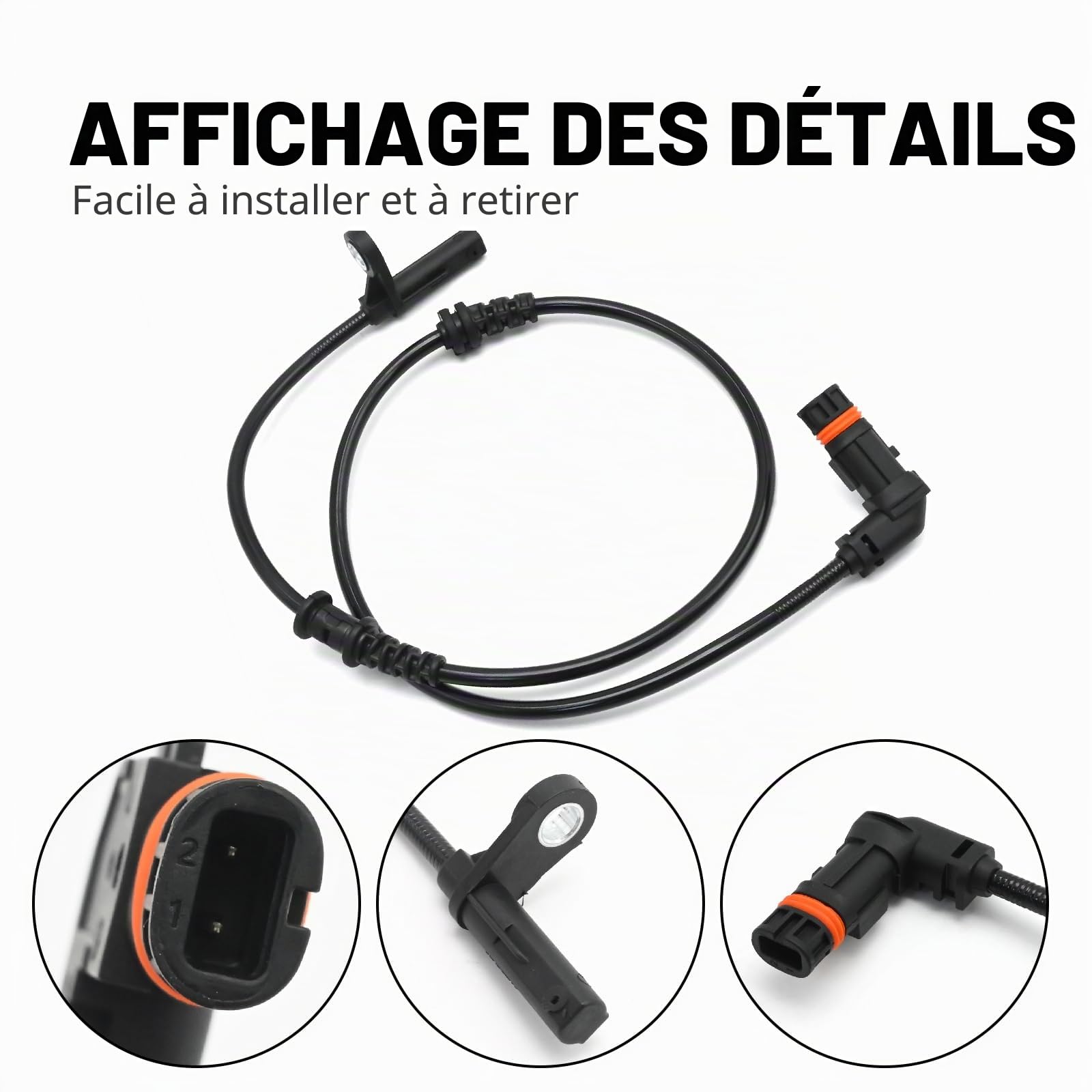 Lot de 2 capteurs de vitesse de roue ABS 2049052905, capteur ABS avant gauche et droit, remplacement pour Mercedes-Benz Classe C W204 C204 S204 2007-2014, remplace 2049057900