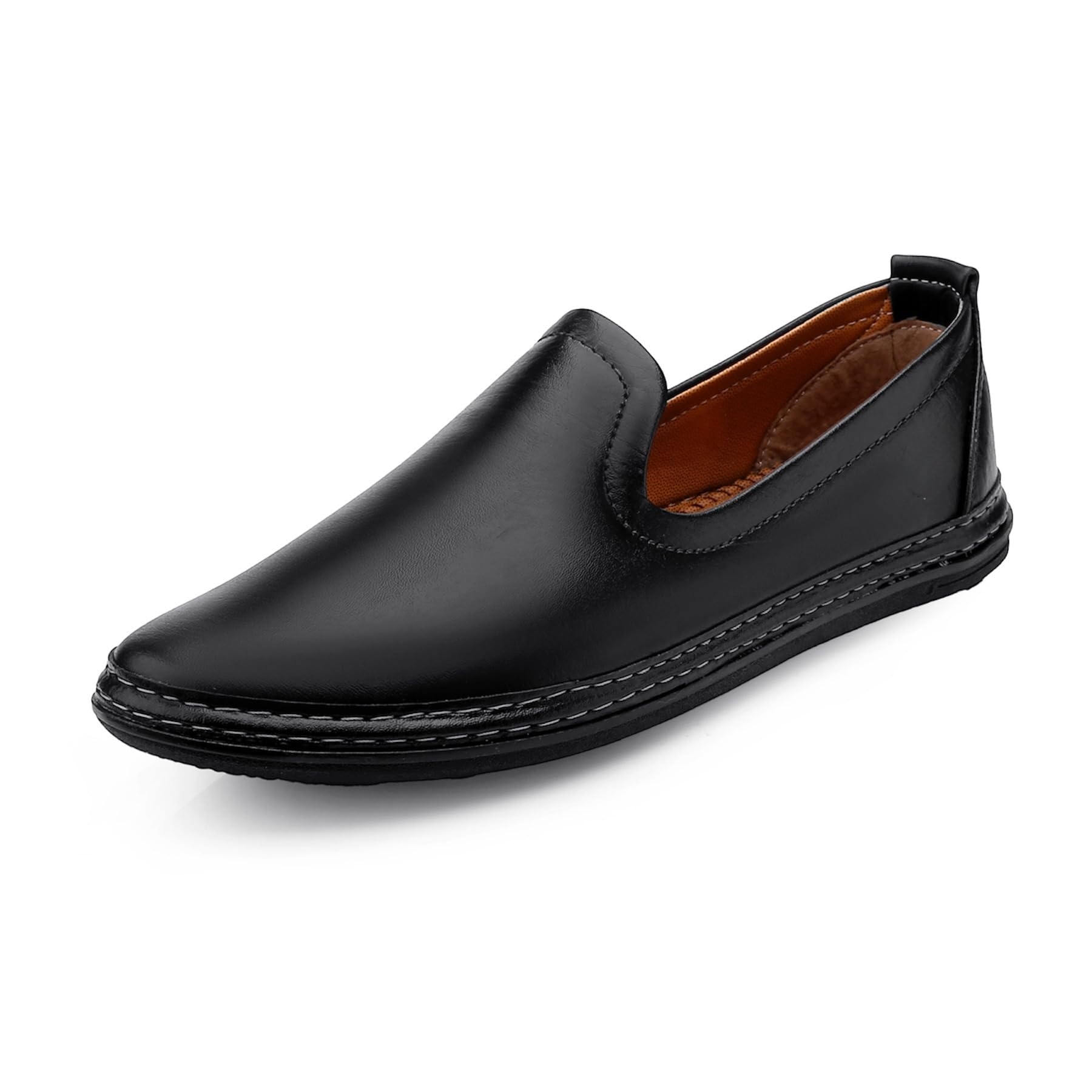 Mens Mojaries and Jutti Slip On Loafers Footwear with Textured Upper and Flat Sole Design for Casual and Festive Outfits-image-17