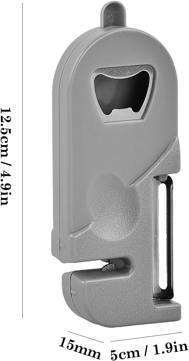 Universal Bottle Opener, 4 in 1 Jar Opener, Plastic Lid Opener, Multifunctional Beer Opener with Peeler and Sharpening Stone for Weaker Hands, Grey