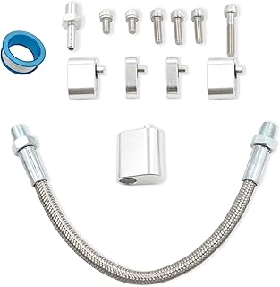 Pro Throttle Body Bypass Hose Kit Coolant and Steam Port Crossover Hose Braided Kit for All GM LS series Engines(with Tape)