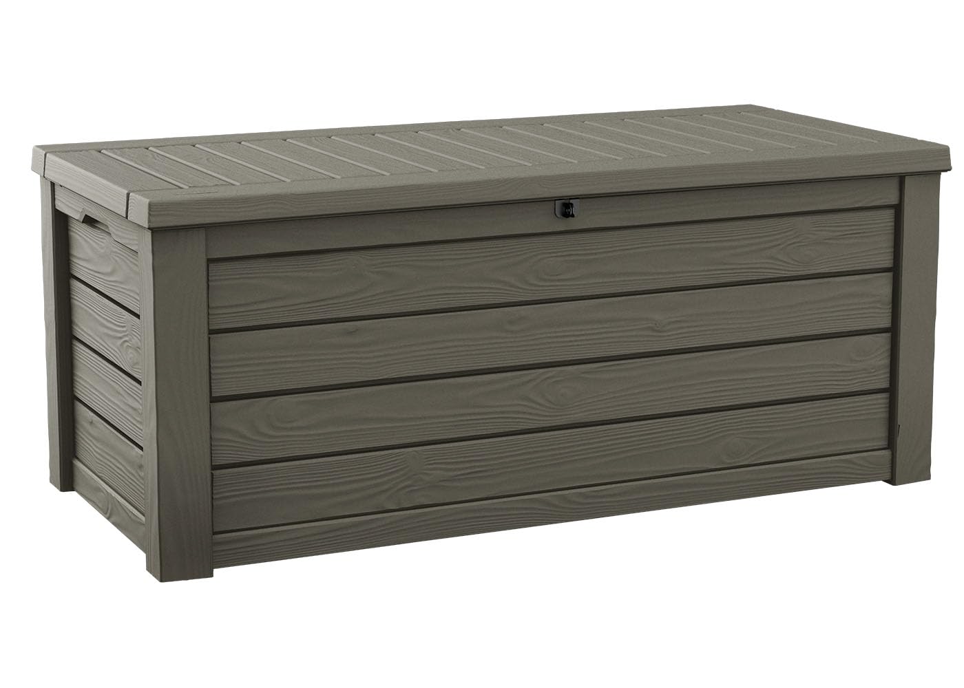 Keter Westwood 150 Gallon Resin Large Outdoor Storage Box for Patio Furniture, Outdoor Cushions, Garden Tools and Pool Floats, Taupe