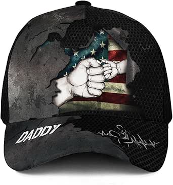 Father's Day Gifts Hats Custom Fist Bump Dad Grandpa Cap, Personalized Hat W/Names, For Dad Baseball Dad Grandpa Fist Bump Personalized Classic Cap