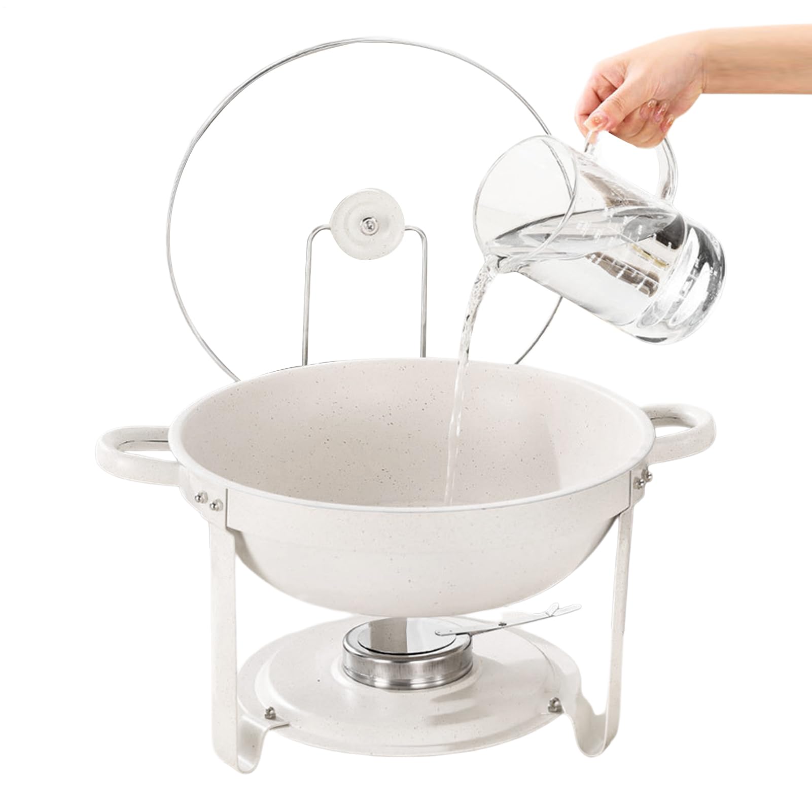 Bandeja Caliente para Buffet Bandeja Calentadora con Tapa Transparente | Vajilla para Buffet Para Recepciones, Banquetes, Celebraciones de Navidad, Año Nuevo, Pascua, Bodas y Eventos