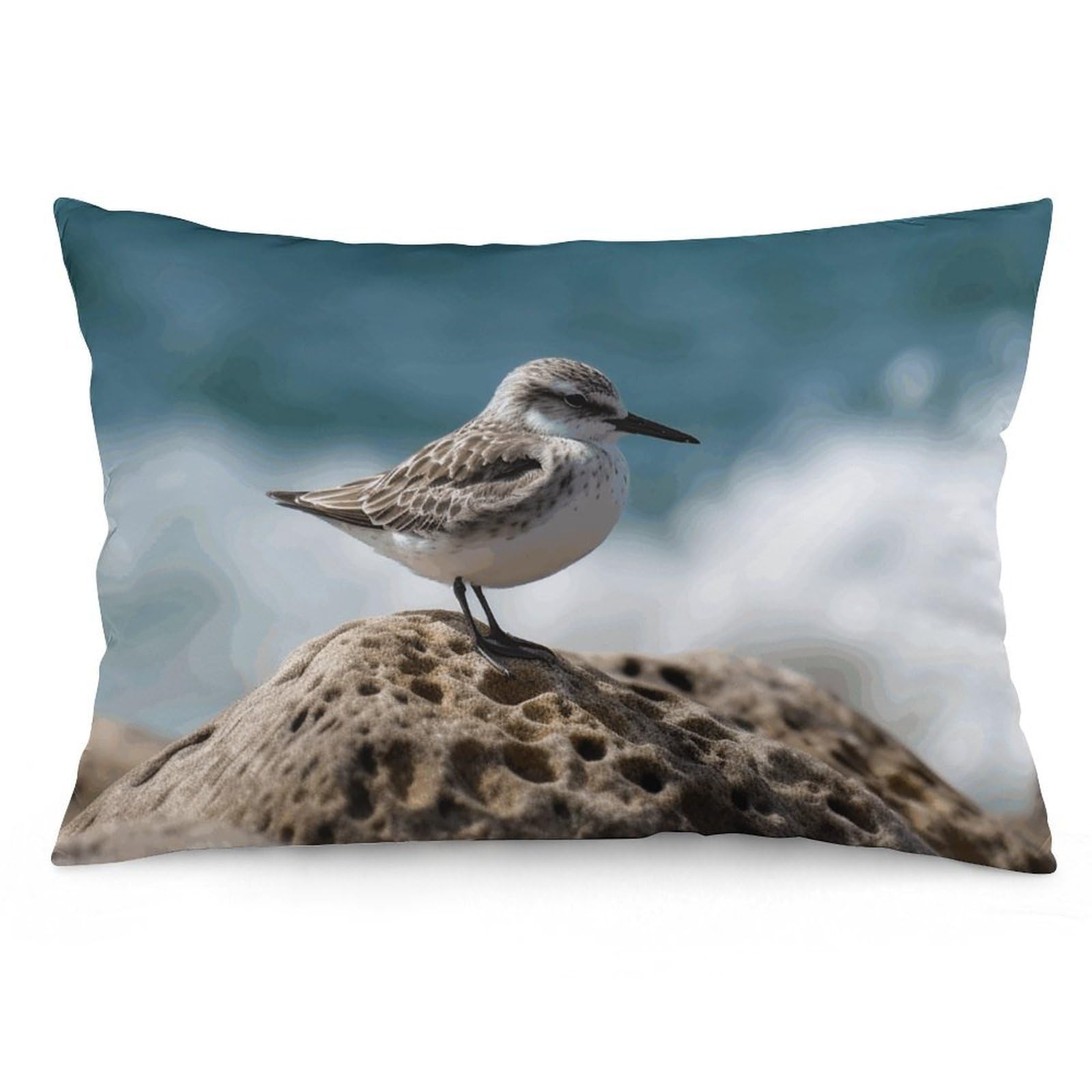 2 Pack Pillow Cases for Hair and Skin, Soft Breathable Pillow Case Covers with Hidden Zipper, Bird Perching on The Rock Pillowcase 20"x30" Pillow Covers for Sleeping Gift