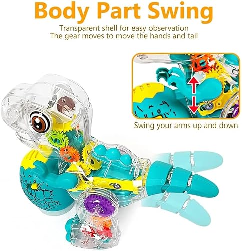 Miniatura 5 de Nenekal - Juguete eléctrico transparente para automóvil de policía con luces intermitentes y música, cambia automáticamente de dirección, regalo