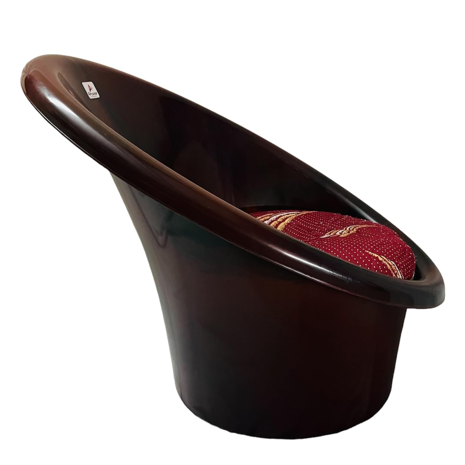 ANJWAR Tub Chairs | Heavy Plastic Chairs | Arm Chair for Garden, Indore and Outdoor | 200Kg Weight Bearing Capacity | Set of 2 Chairs with Cushions. (Rosewood, Free Size) 2