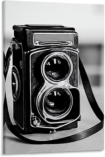 Póster de arte pop de cámara vintage, pintura retro en blanco y negro para decoración de pared, obras de arte clásicas para dormitorio, sala de