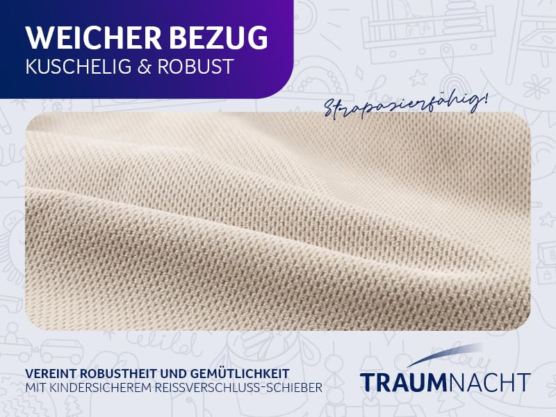 Traumnacht Abenteuer Sofa mit kuscheligem Bezug aus Pretty Gewebe, waschbar, 81,5 x 81,5 x 12 cm, beige, produziert nach deutschem Qualitätsstandard