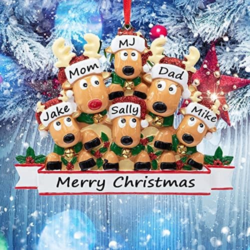 Personalised Christmas Ornaments 2023 Deer Head Christmas Tree Pendant Christmas Tree Decorations,Family of 3