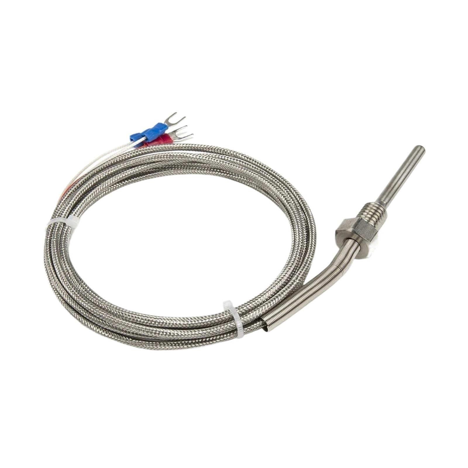 Sensor de temperatura FTARP09 PT100 RTD, cable trenzado metal 2 m, longitud total sonda 50 mm con rosca, 1 ud(M12 1)