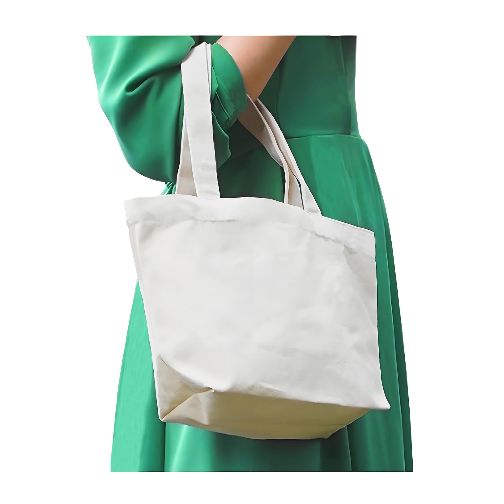 57lilina 3Pcs Small Reusable Shopping Grocery Bags Foldable with Handles, Plain Blank White Mini Square Reuse Beige Farmers Market Canvas Tote Bag for