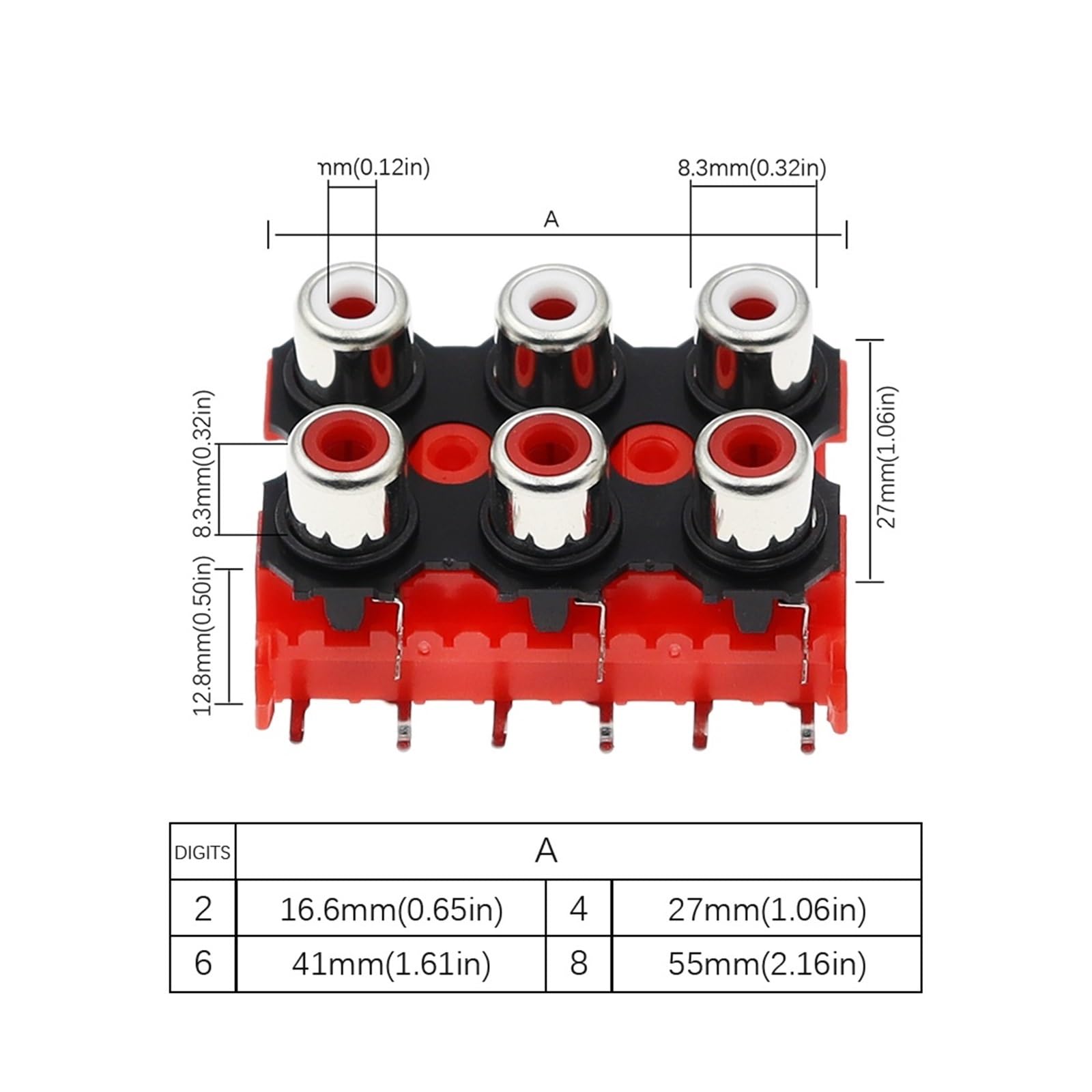 100 sztuk 2P 4P 6P 8P Female Audio Video Plug AV Złącze Złącze AV2-8.4-13 Sieciowe Części PCB IDGTTLDF(4p)