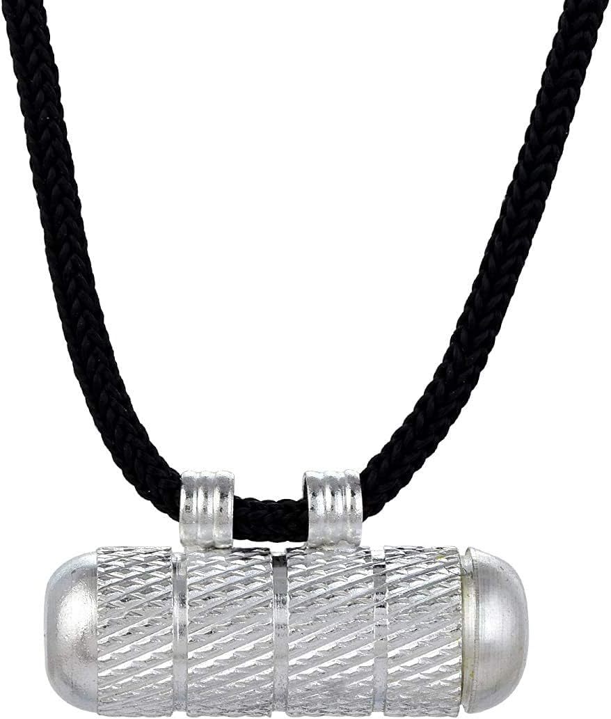 2 Piece Silver Oxidize Sterling-Silver Cylinder Tabeez/tabiz/taviz for Men and Women