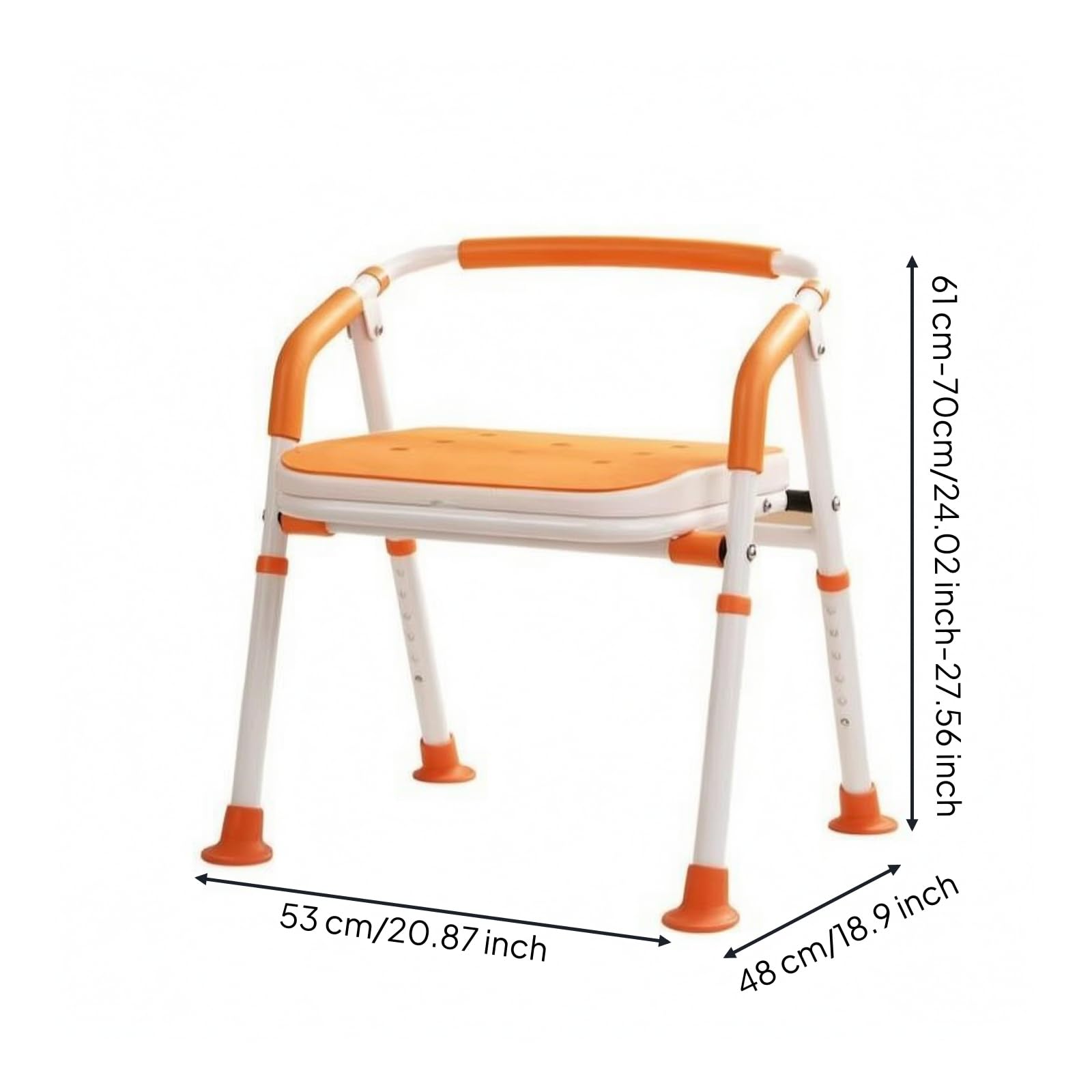Milageto Silla Baño Plegable con Almohadillas Antislizantes Estable Silla Ducha Plegable Resistente a la Corrosión Asiento Baño Portátil para Bañera