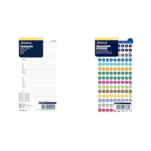 Filofax Personal Contacts Name/ Address/ Email/ Telephone/ Fax/ Mobile &amp; Personal Organiser Stickers