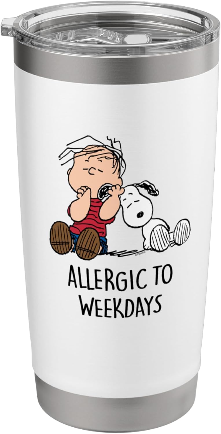Peanuts – Linus & Snoopy – Allergic to Weekdays Stainless Steel Insulated Tumbler