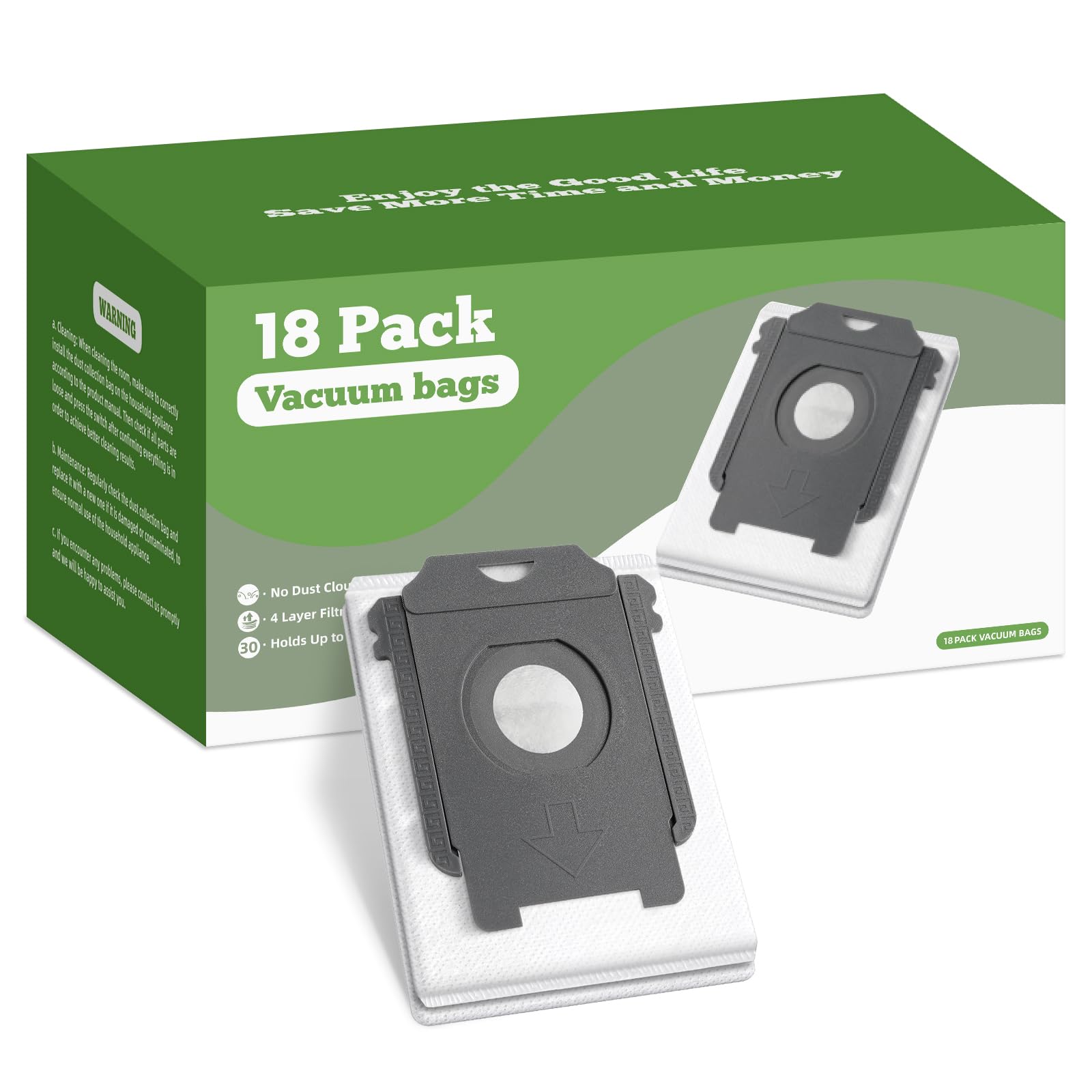 VBN 18 Pack Replacement Parts Bags, Compatible with irobot Roomba i & s & j Series i7+, i1+,i3+, i4+, i5+,i6+, j7+, S9+,Combo j8+ Clean Base Automatic Dirt Disposal Bags