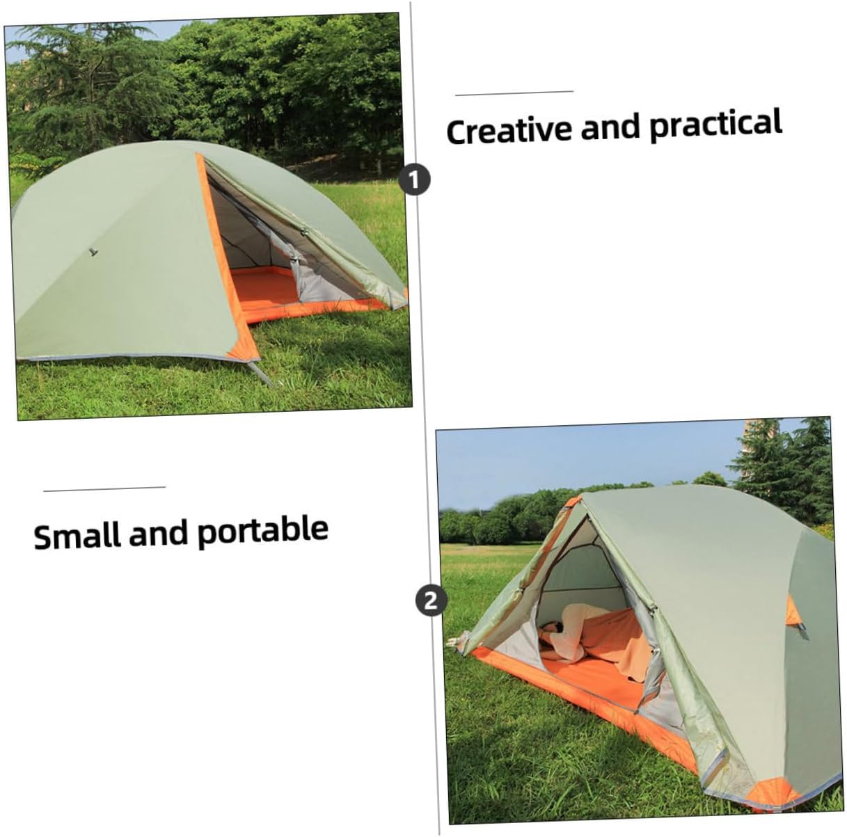 GALPADA Double-Layer Waterproof Camping Tent for Two People, Windproof Outdoor Shelter with Aluminum Poles, Rainproof Travel Tent Suitable for Hiking and Backpacking