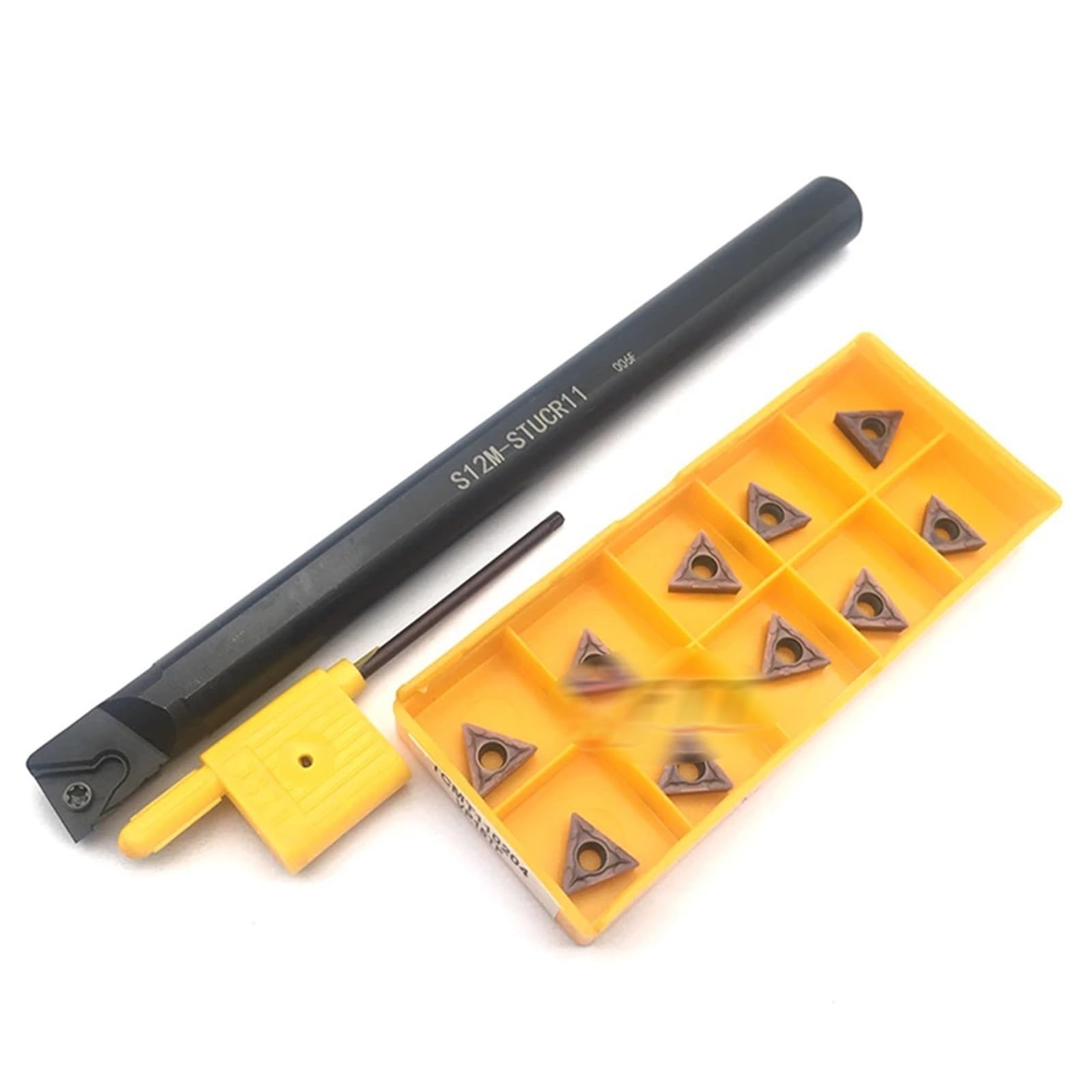 1 Uds. S12M-STUCR11 soporte de 12MM con 10 Uds. Insertos de carburo TCMT110204 CNC cuchillo varilla de perforación torno herramienta de torneado interno S12M-STUCR11 Herramienta de Torno(TCMT110204 ZG