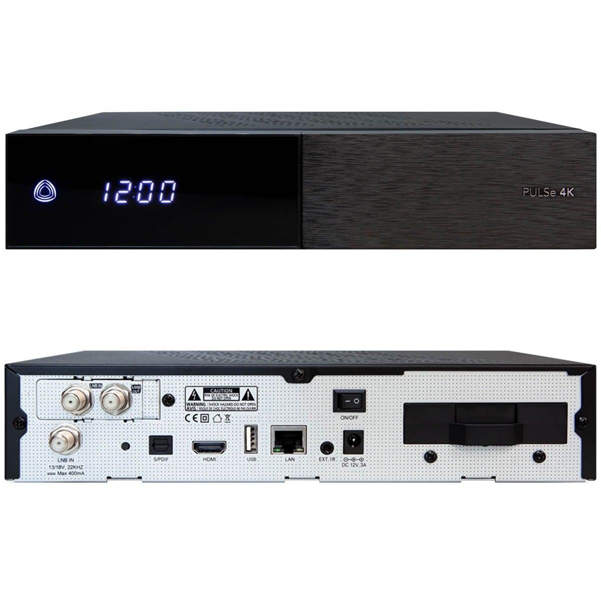 AB Pulse 4K UHD Sat Receiver (2X DVB-S2X Sat, Linux E2, PVR, H.265, HDR10, Ultra HD 2160p, 2 GB RAM & 8 GB Flash, USB 2.0, HDMI, CI, CA-Kartenleser, MicroSD-Slot, LAN, schwarz, 2TB)