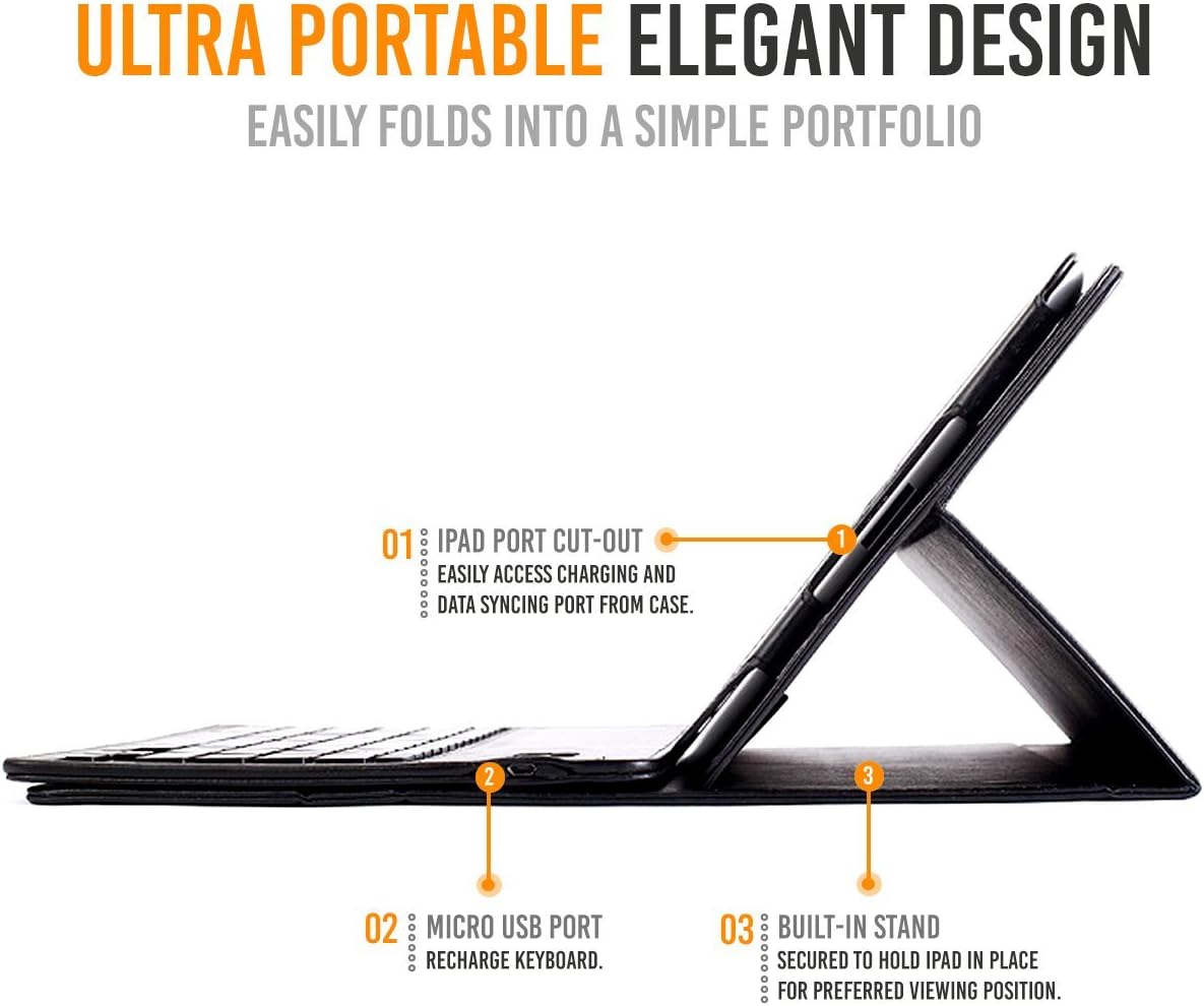 Uр Tо 50% оƒƒ iPad Case with Keyboard, Alpatronix KX150 Leather iPad Cover w/Detachable Wireless Bluetooth Keyboard Compatible with Apple iPad Pro (10.5 inch), iPad Air 3 (10.5 inch), iPad 9/8/7 (10.2) - Black